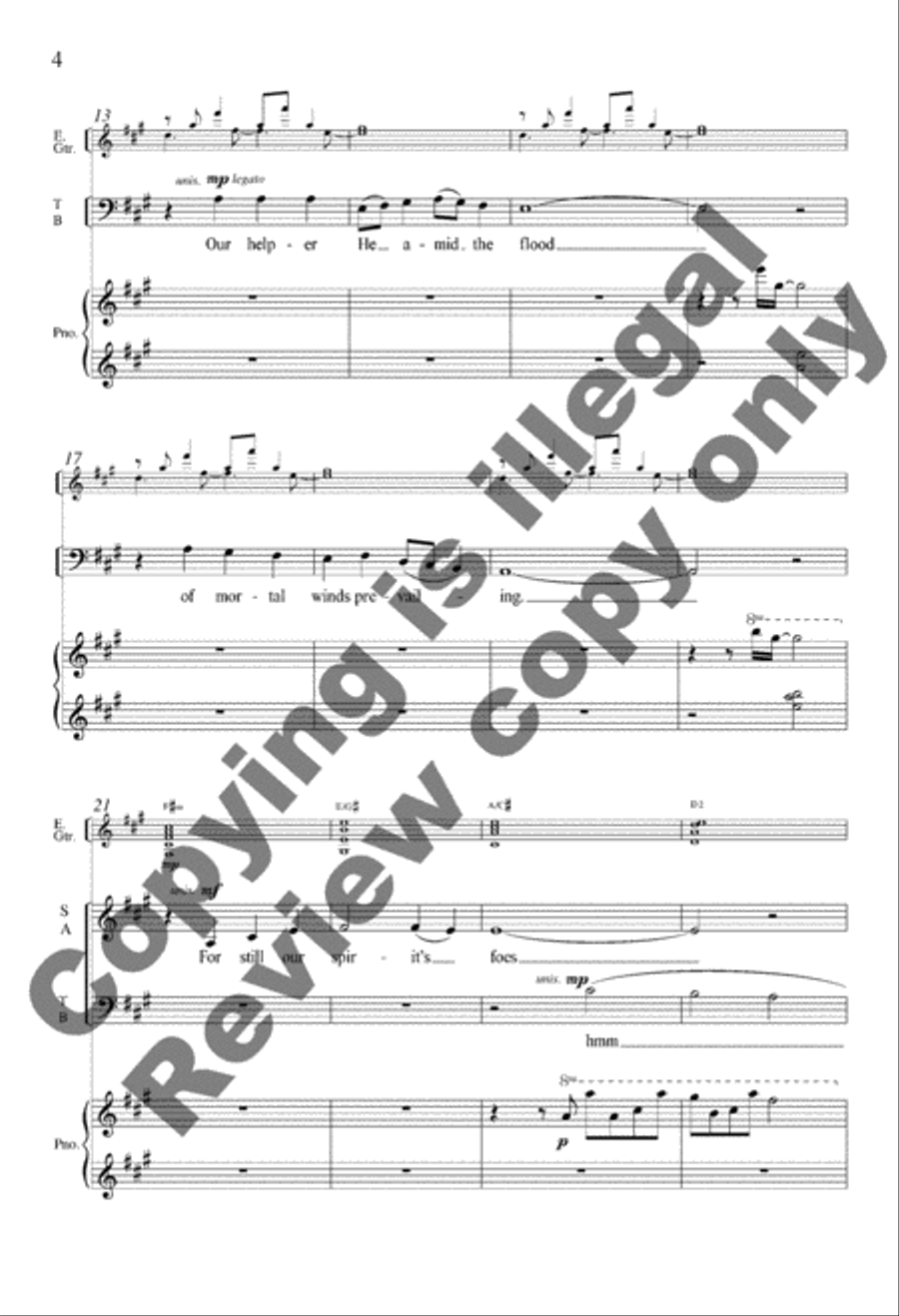 A Mighty Fortress Is Our God (SATB/Guitar/Piano Score) image number null