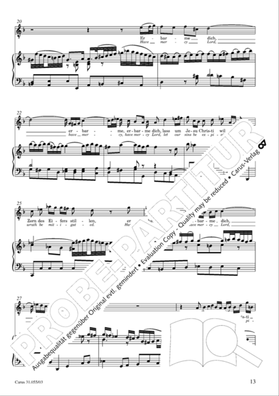 A feeble soul, a slave of sin (Ich armer Mensch, ich Sundenknecht) 4-Part scores gallery preview page 14