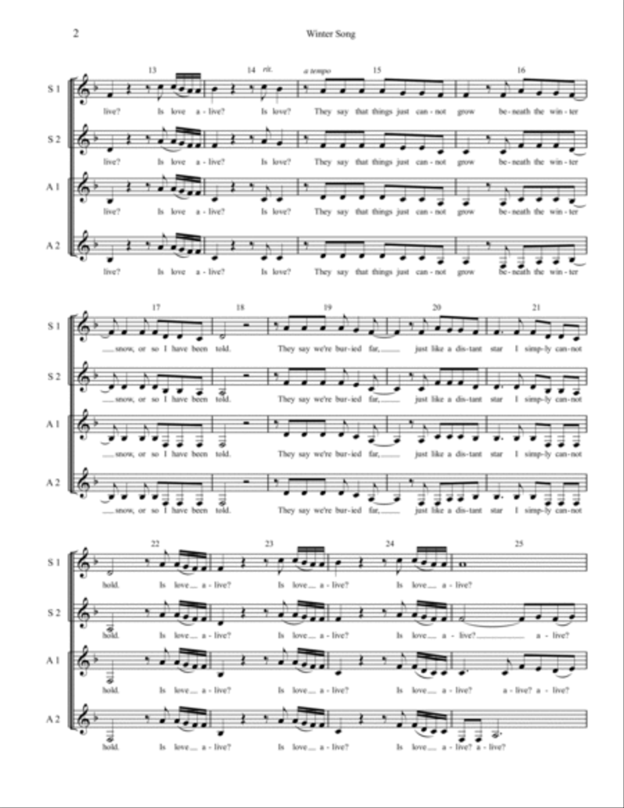 Winter Song SSAA scores gallery preview page 2