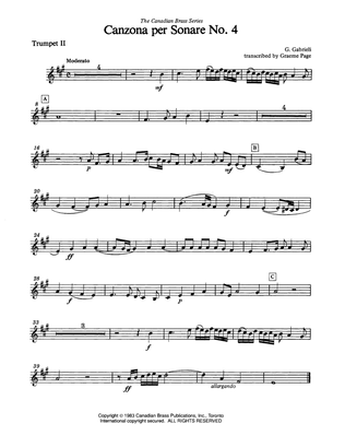 Canzona Per Sonare No. 4 - Bb Trumpet 2 (Brass Quintet)