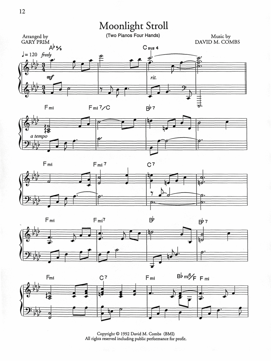 Moonlight Stroll Piano Solo scores gallery preview page 1