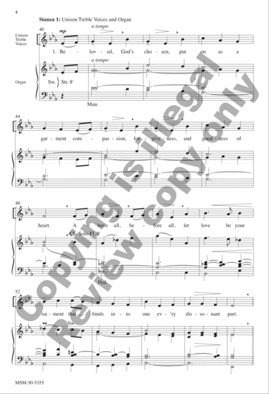 Beloved, God's Chosen Beloved, God's Chosen Unison Choir scores gallery preview page 4