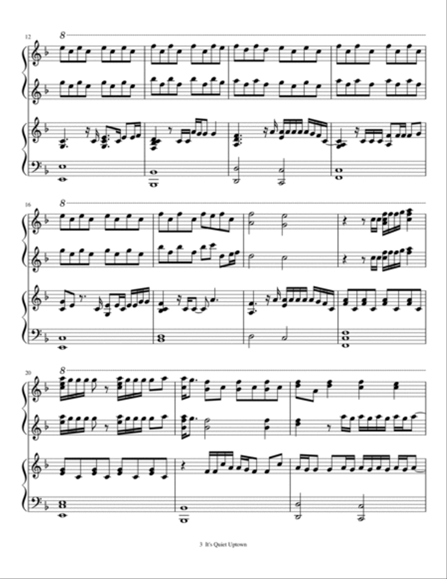 It's Quiet Uptown 1 Piano, 4-Hands scores gallery preview page 4
