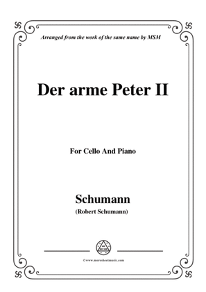 Book cover for Schumann-Der arme Peter 2,for Cello and Piano