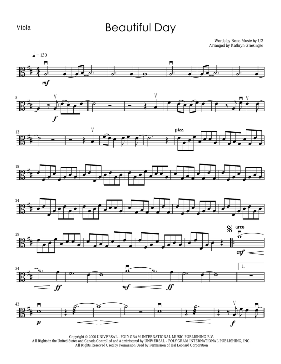 Beautiful Day String Quartet scores gallery preview page 5