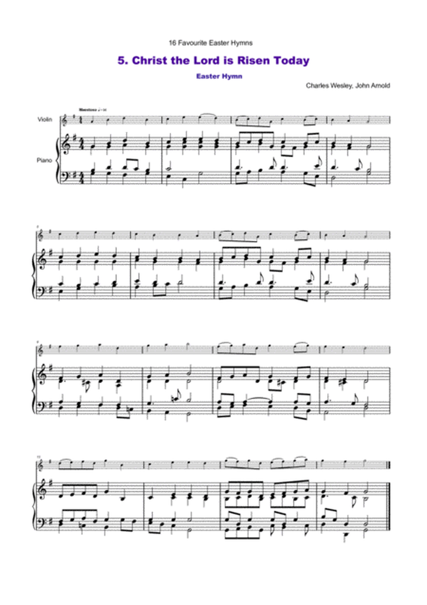 16 Favourite Easter Hymns for Solo Violin and Piano