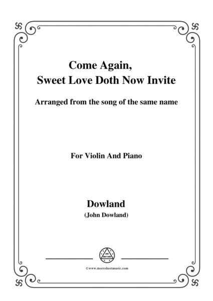 Dowland-Come Again, Sweet Love Doth Now Invite,for Violin and Piano image number null