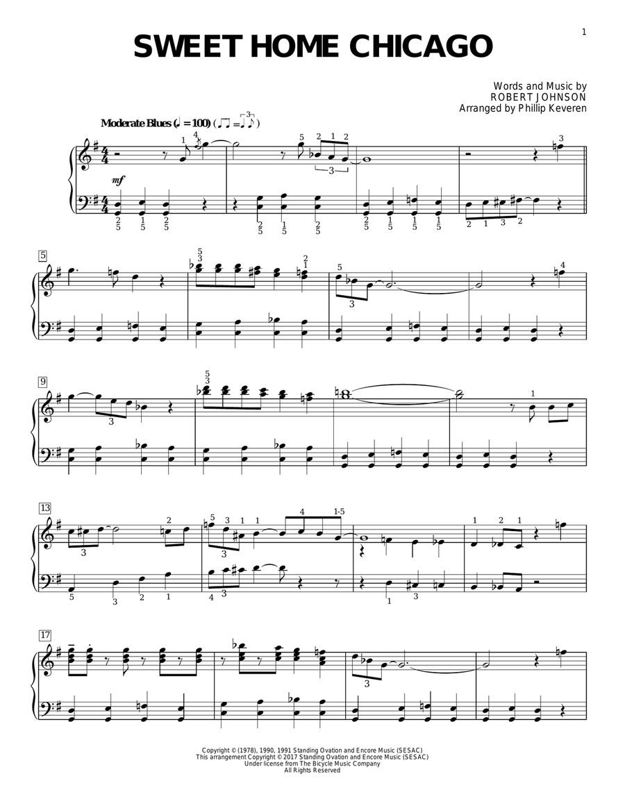 Sweet Home Chicago (arr. Phillip Keveren) Piano Solo scores gallery preview page 1
