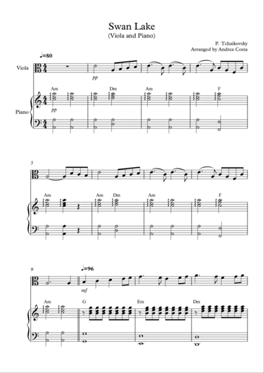 Swan Lake Swan Lake Small Ensemble scores gallery preview page 2