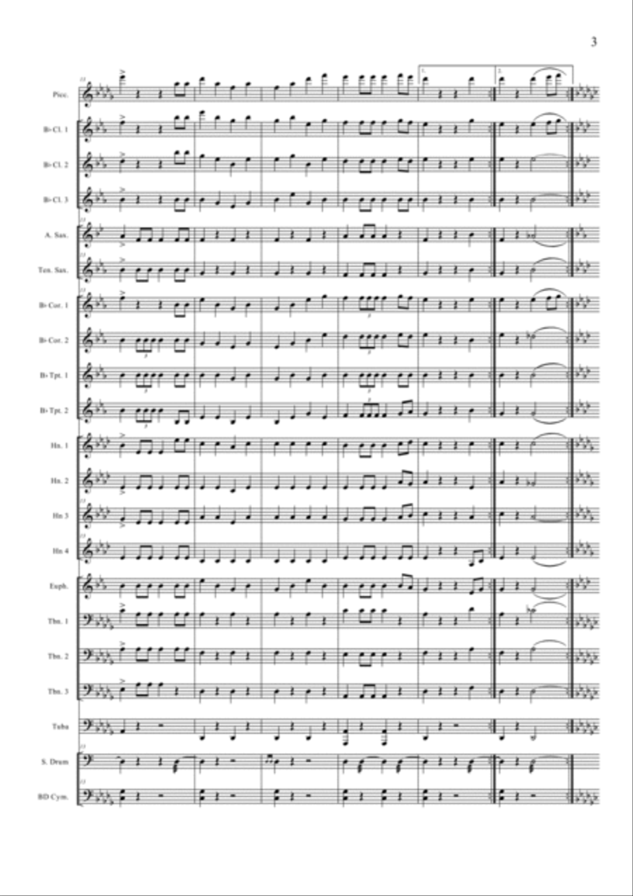 Preussens Gloria (German Military March) Concert Band scores gallery preview page 3