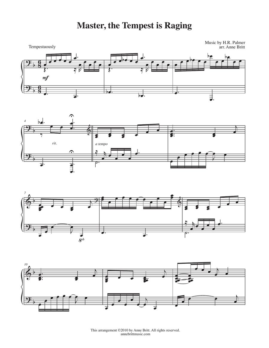 Master, the Tempest Is Raging Piano Solo scores gallery preview page 1
