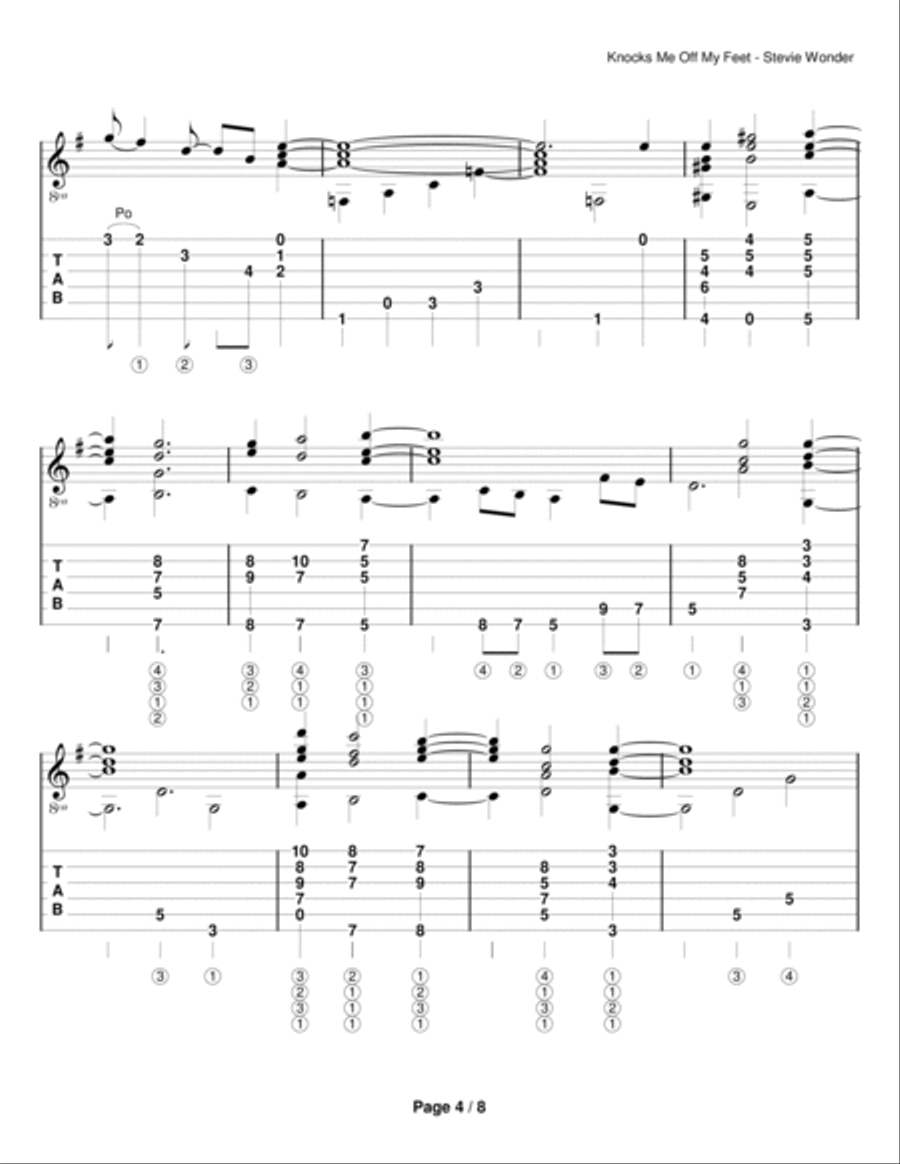 Knocks Me Off My Feet Electric Guitar scores gallery preview page 4