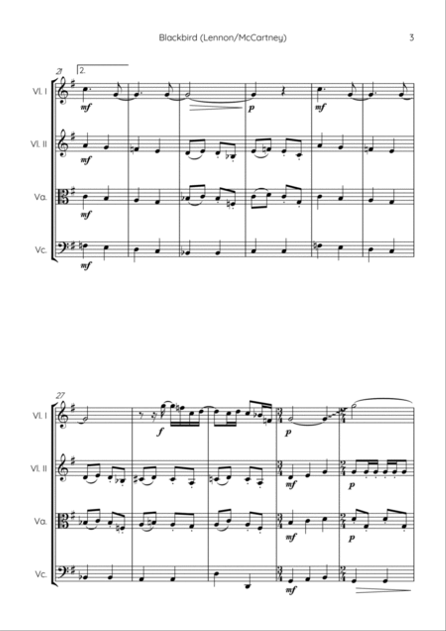 Blackbird String Quartet scores gallery preview page 3