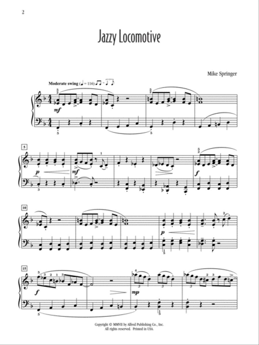 Jazzy Locomotive Jazzy Locomotive Piano Solo scores gallery preview page 2