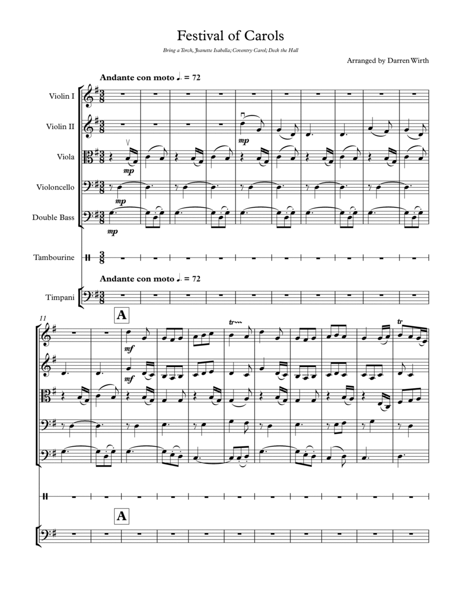 A Festival of Carols A Festival of Carols Chamber Music scores gallery preview page 1