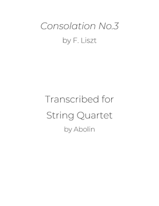 Book cover for Liszt: Consolation No.3 in Db major - String Quartet