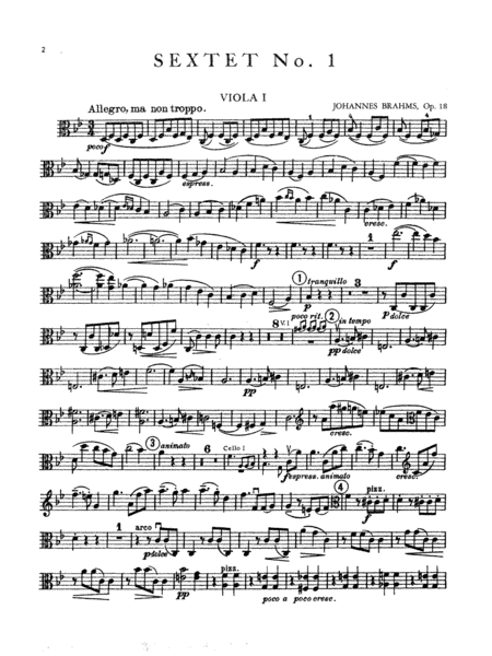 Sextet in B-Flat Major, Op. 18: Viola