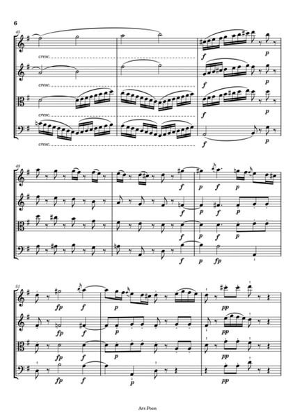 Mozart - String Quartet No.14 in G major -"Spring" K.387 - For String Quartet Original image number null