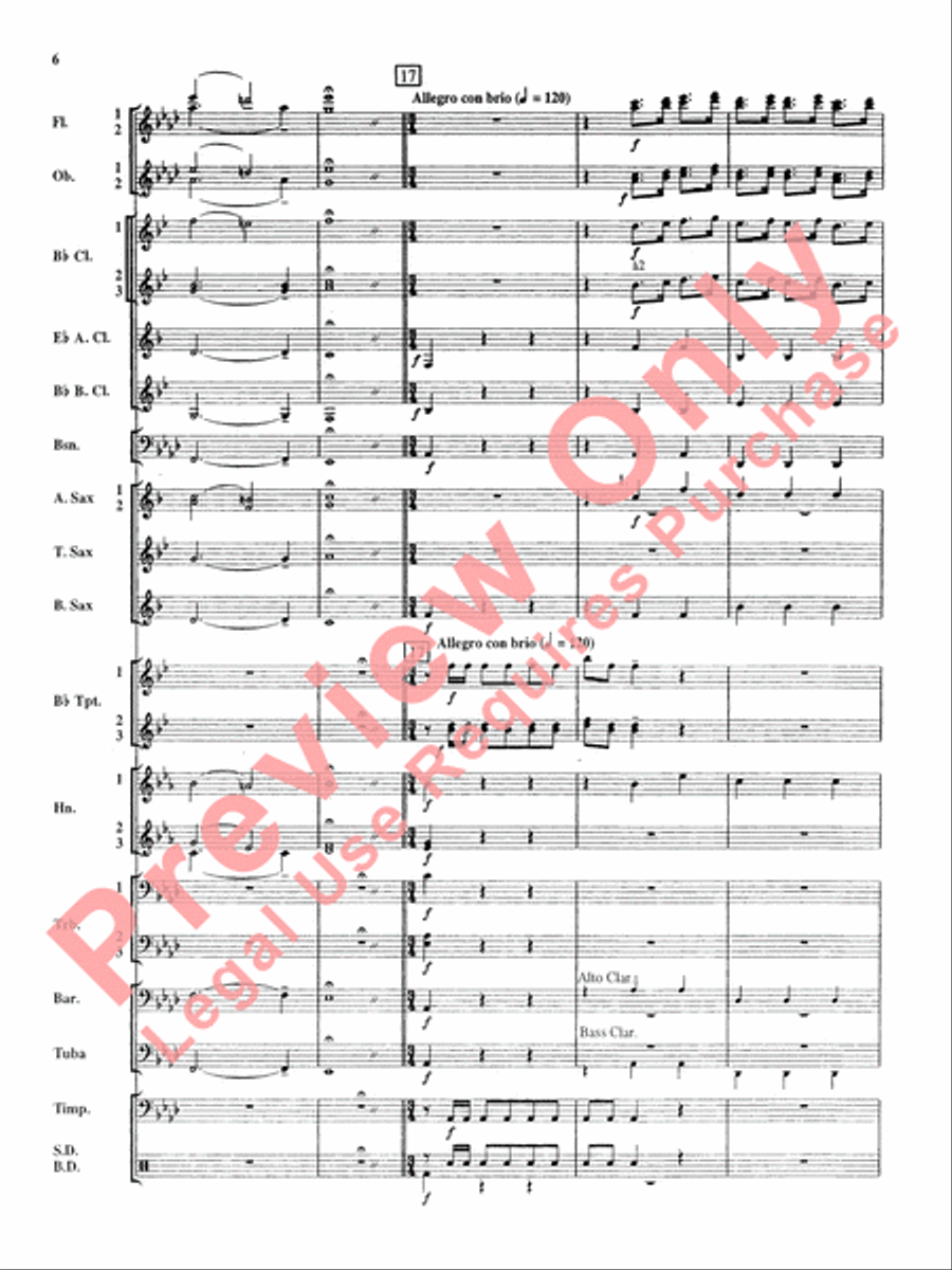 Royal Fireworks Music Concert Band scores gallery preview page 7
