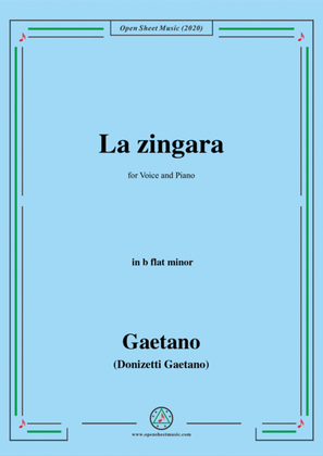 Donizetti-La Zingara,in b flat minor,for Voice and Piano