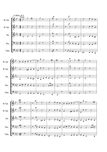 J.S.Bach - BWV 227 - 1. Jesu, meine Freude, 2. Es ist nun nichts - For Brass quintet - With Parts image number null