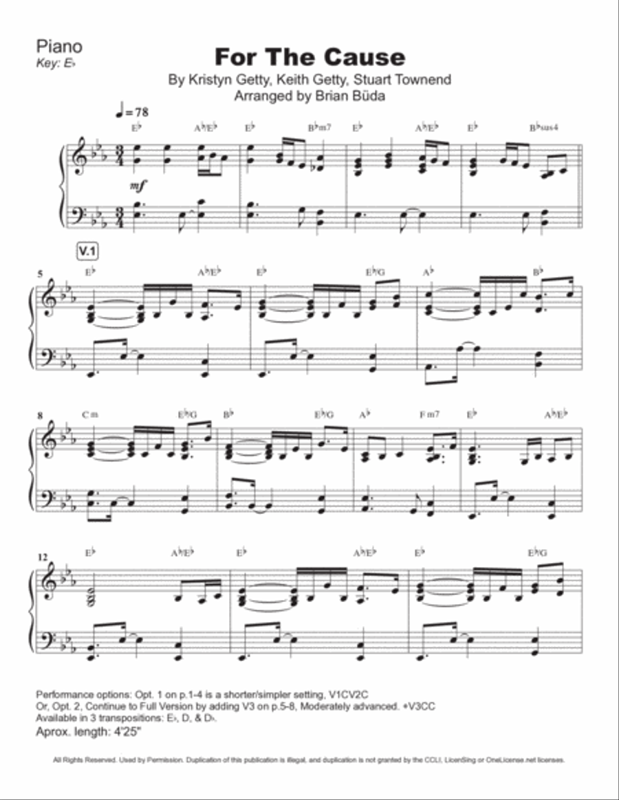 For The Cause Piano Solo scores gallery preview page 2