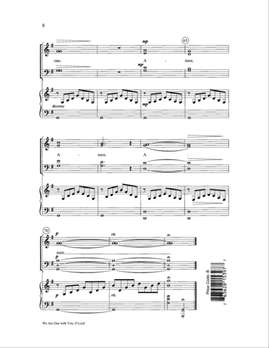 We Are One with You, O Lord 4-Part scores gallery preview page 8