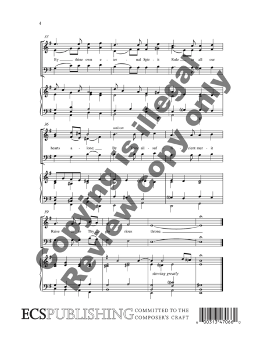 Come, Thou Long-Expected Jesus 3-Part scores gallery preview page 6