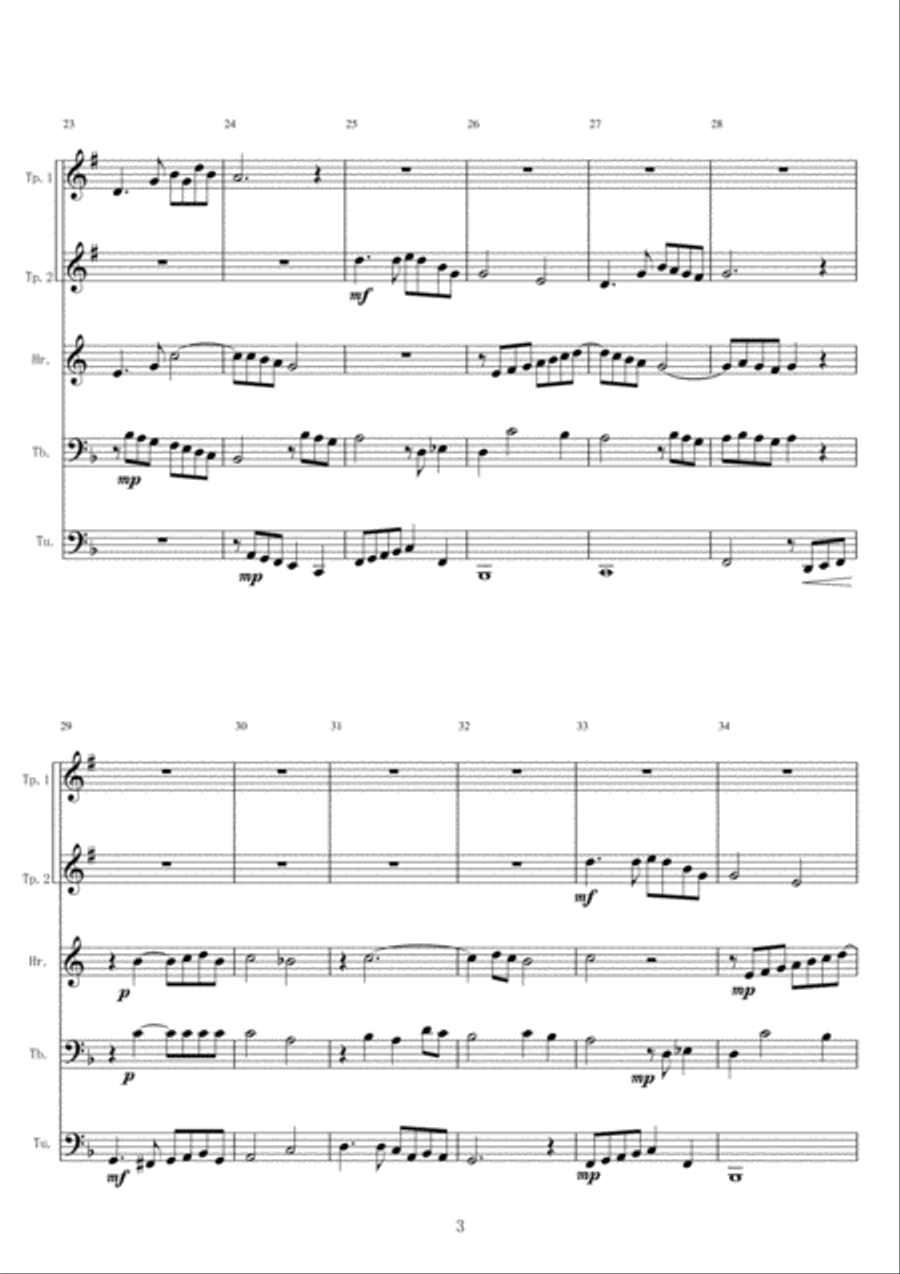 <Brass Quintet> What A Friend We Have In Jesus Brass Quintet scores gallery preview page 3