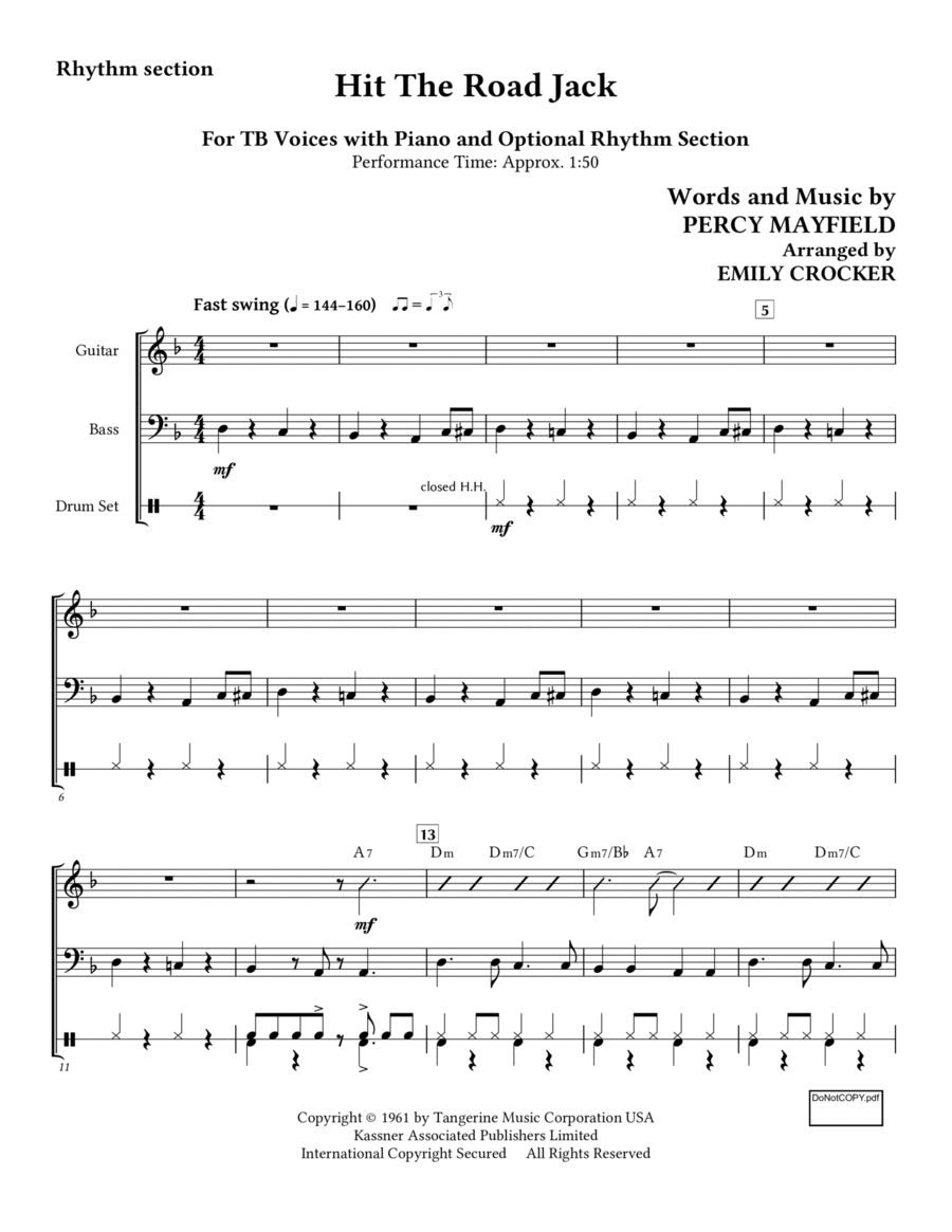 Hit The Road Jack Hit The Road Jack Small Ensemble scores gallery preview page 1