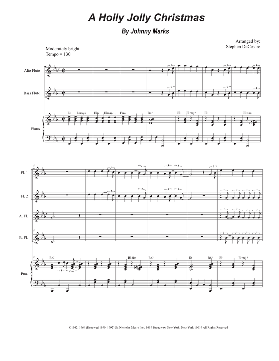 A Holly Jolly Christmas Woodwind Ensemble scores gallery preview page 1