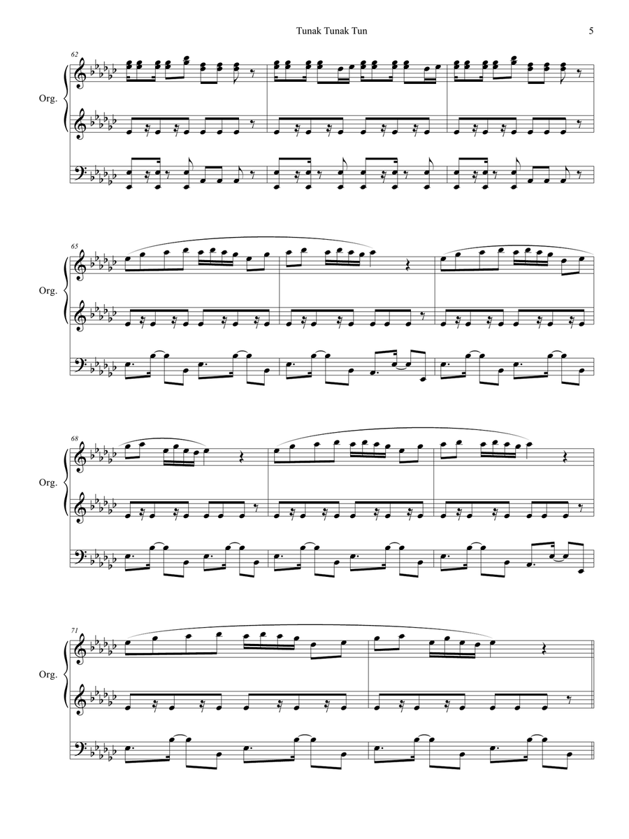Tunak Tunak Tun Organ Solo scores gallery preview page 6