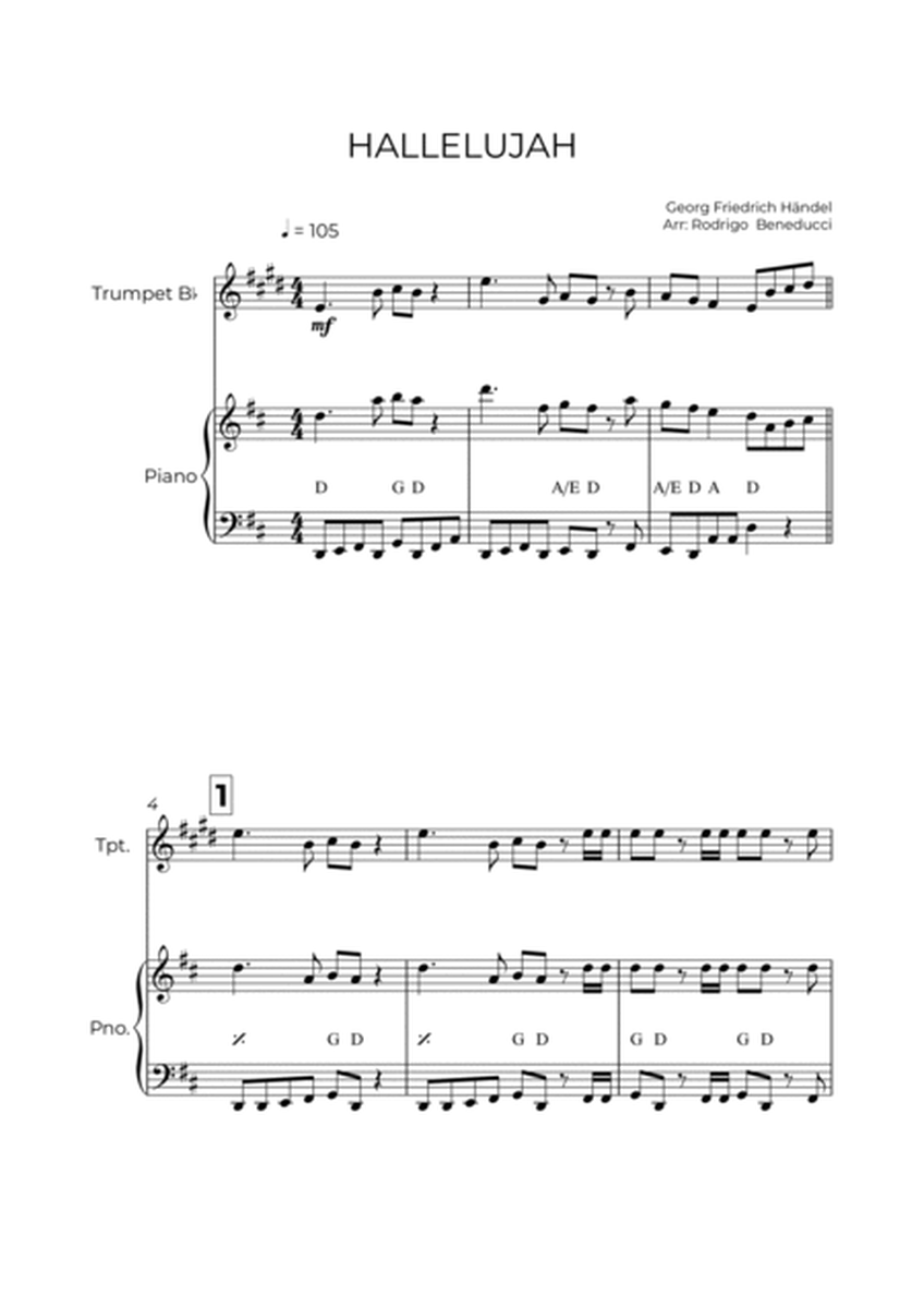 HALLELUJAH - HANDEL - TRUMPET & PIANO image number null