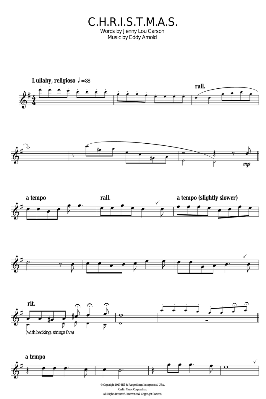 C-H-R-I-S-T-M-A-S Alto Saxophone scores gallery preview page 1