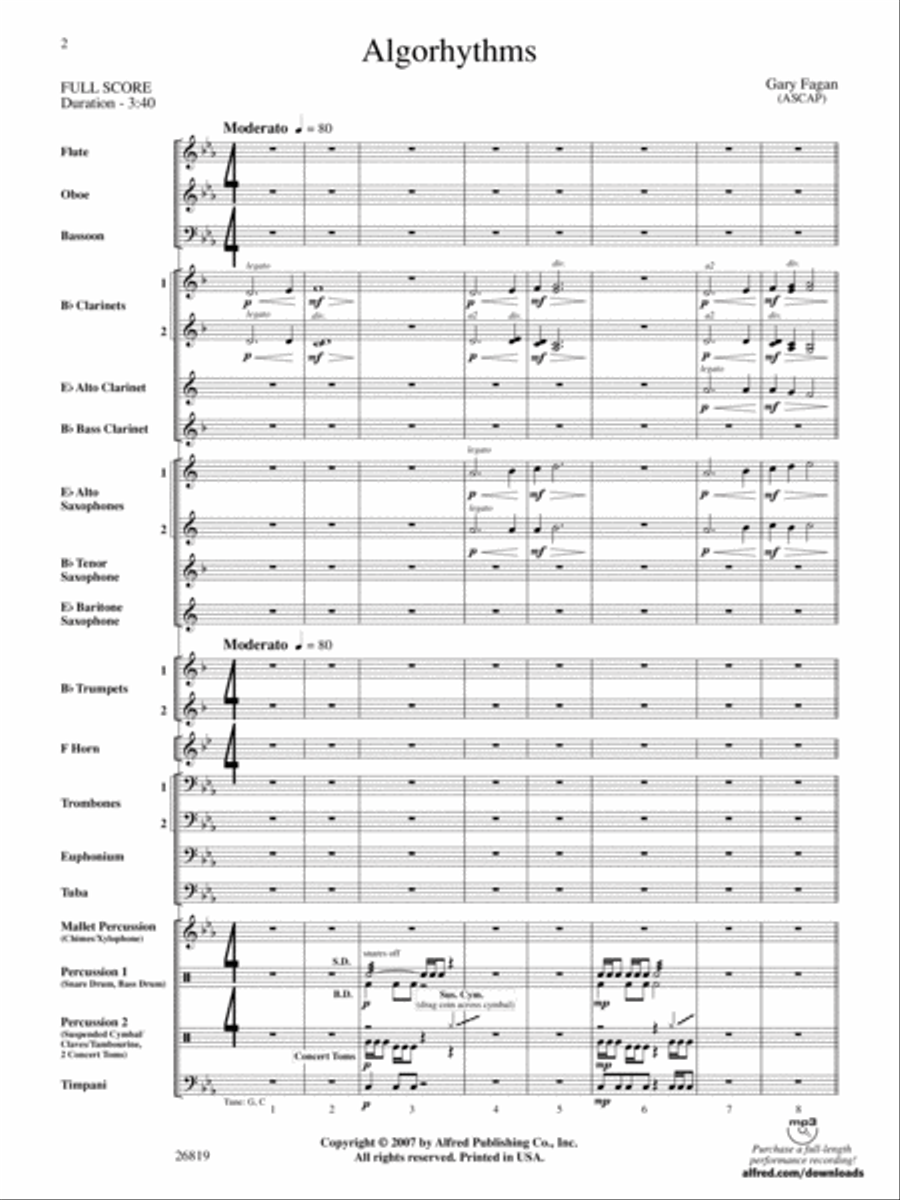 Algorhythms: Score Algorhythms: Score Concert Band scores gallery preview page 2