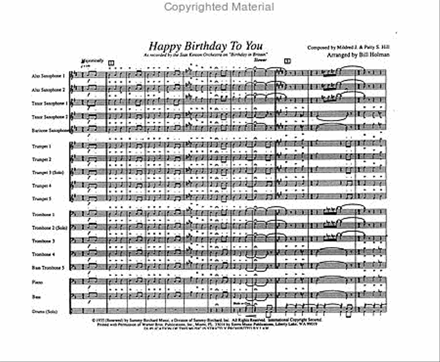 Happy Birthday To You Jazz Ensemble scores gallery preview page 2