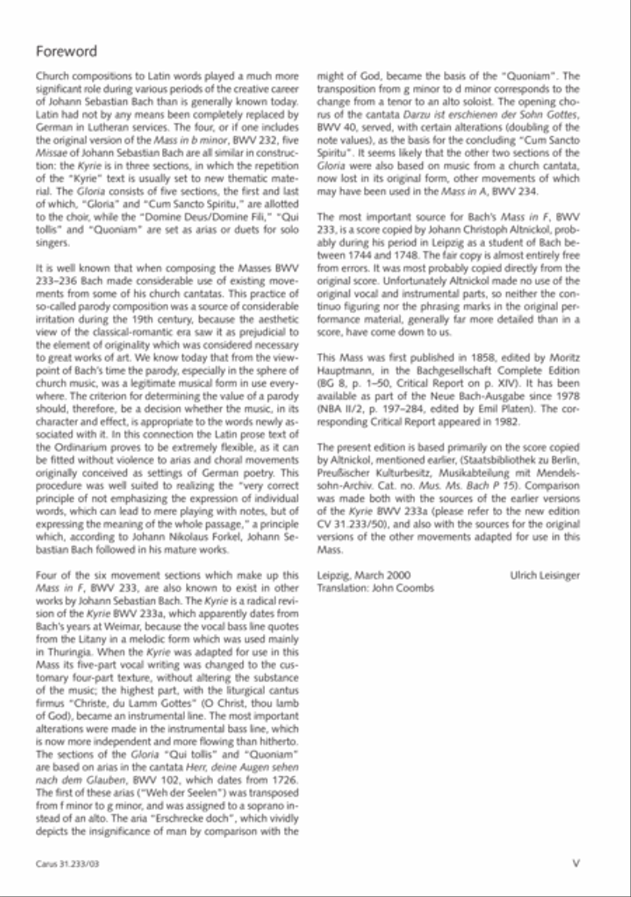 Mass in F major 4-Part scores gallery preview page 5
