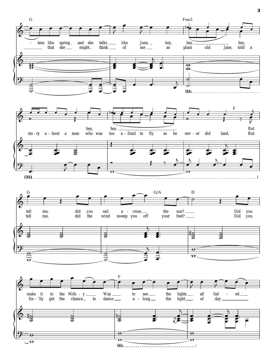 Drops Of Jupiter (Tell Me) Piano, Vocal scores gallery preview page 3