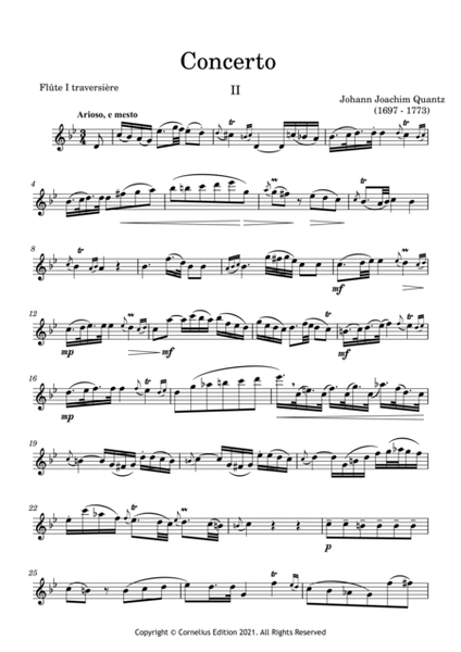 Quantz Concerto in G major. QV 5: 174. Second movement "Arioso." Flute Treble Recorder Duet. image number null