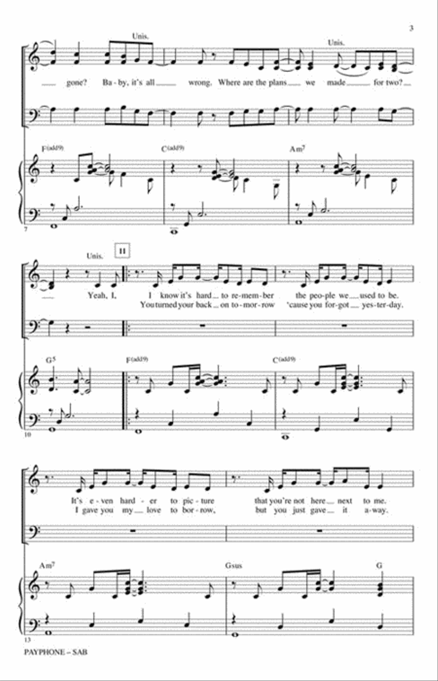 Payphone 3-Part scores gallery preview page 3