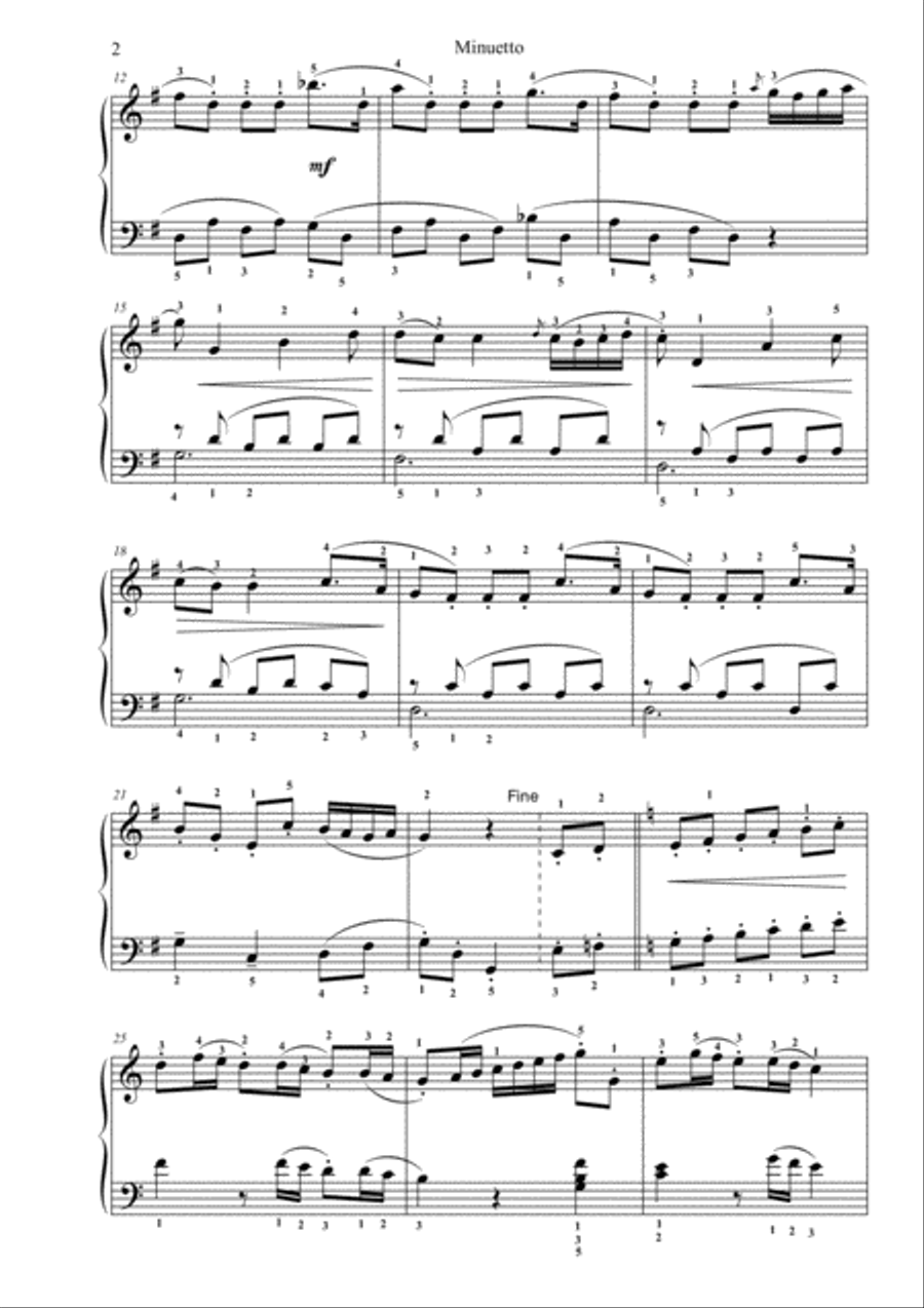 Minuetto Minuetto Piano Solo scores gallery preview page 2