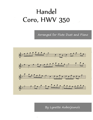 Book cover for Coro, HWV 350 - Flute Duet and Piano