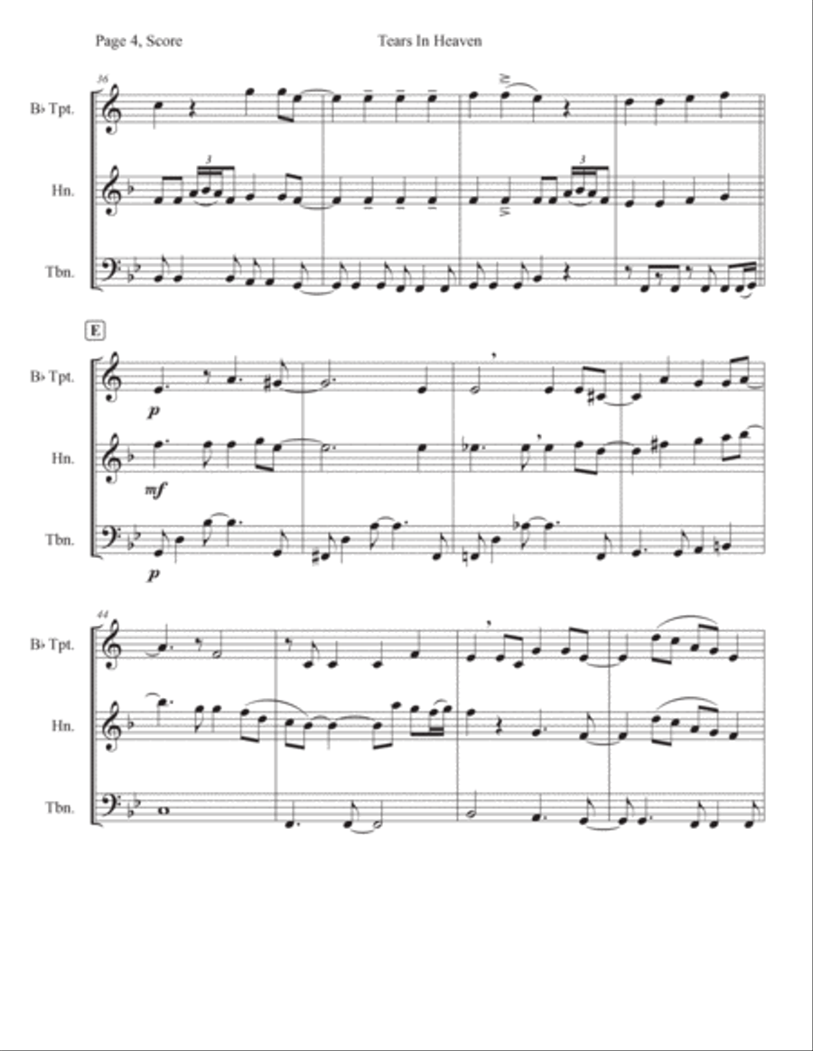 Tears In Heaven Horn scores gallery preview page 4