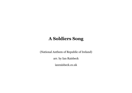 A Soldier's Song - National Anthem Republic of Ireland