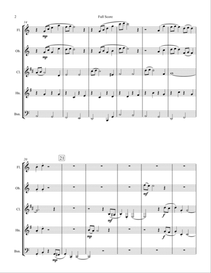 I'd Do Anything Woodwind Quintet scores gallery preview page 2