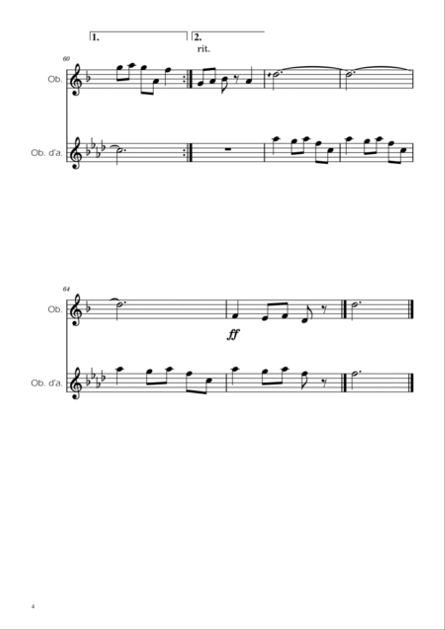 Carol of the Bells - Oboe Duet Woodwind Duet scores gallery preview page 4