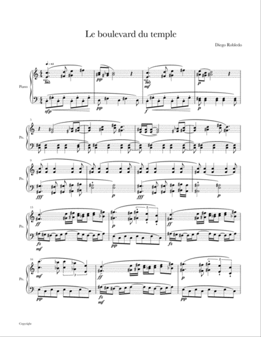 Le boulevard du temple Le boulevard du temple Piano Solo scores gallery preview page 1