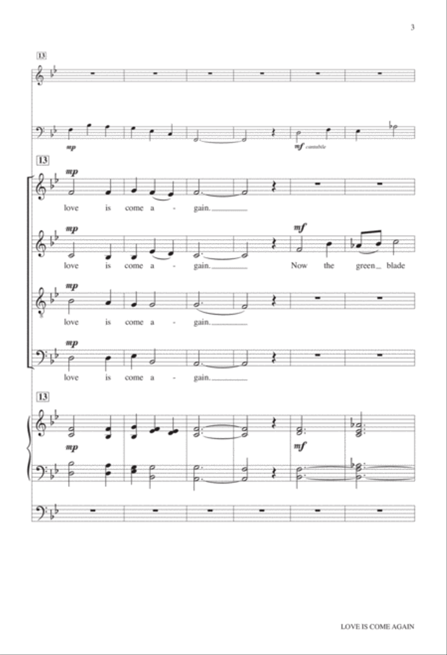 Love is Come Again 4-Part scores gallery preview page 4