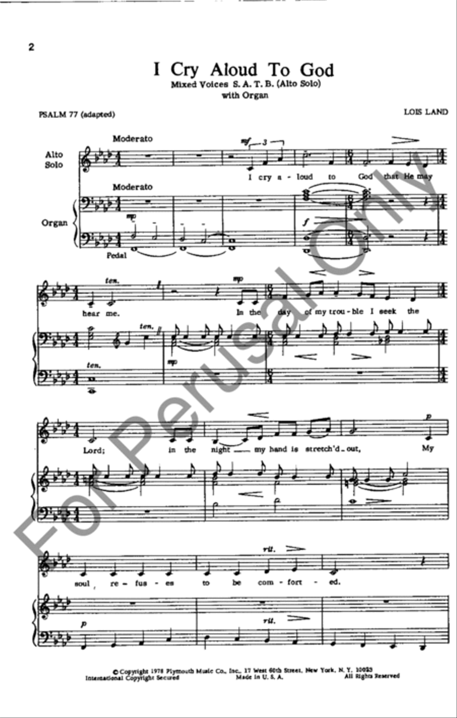 I Cry Aloud To God I Cry Aloud To God 4-Part scores gallery preview page 2