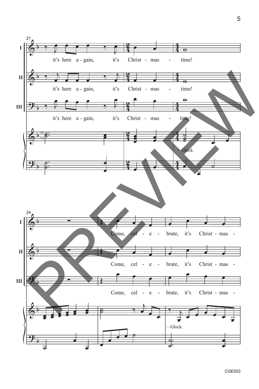 Christmas Everywhere (Three-part Mixed) 3-Part scores gallery preview page 6